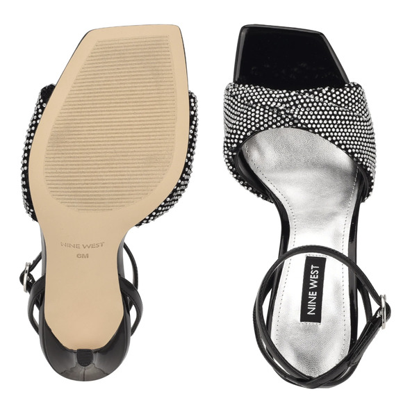 Nine West Twinkle High Heel Drag Dancer Burlesque | Black Silver | Women Size 10 - Picture 5 of 5